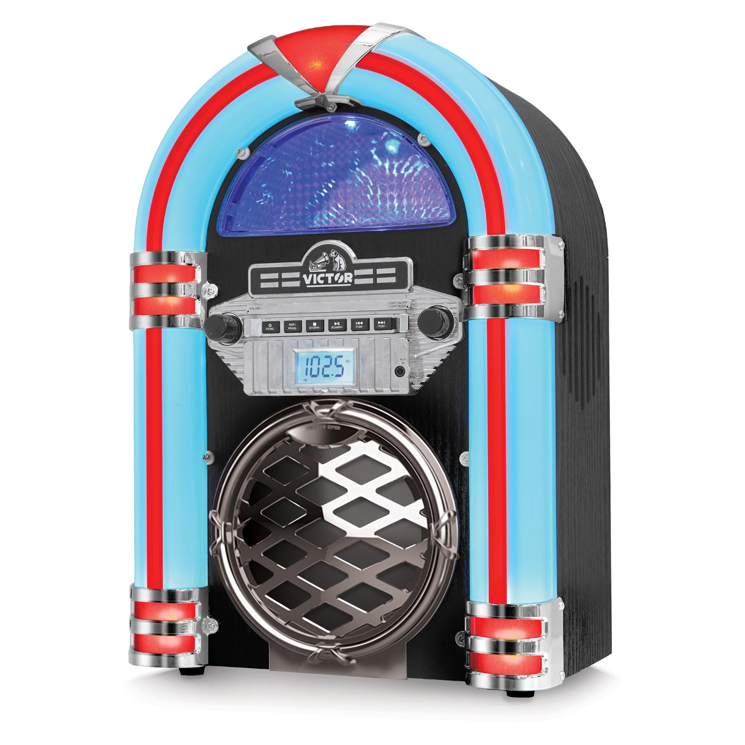 BROADWAY Desktop Bluetooth® Jukebox with Multicolor LED Lighting