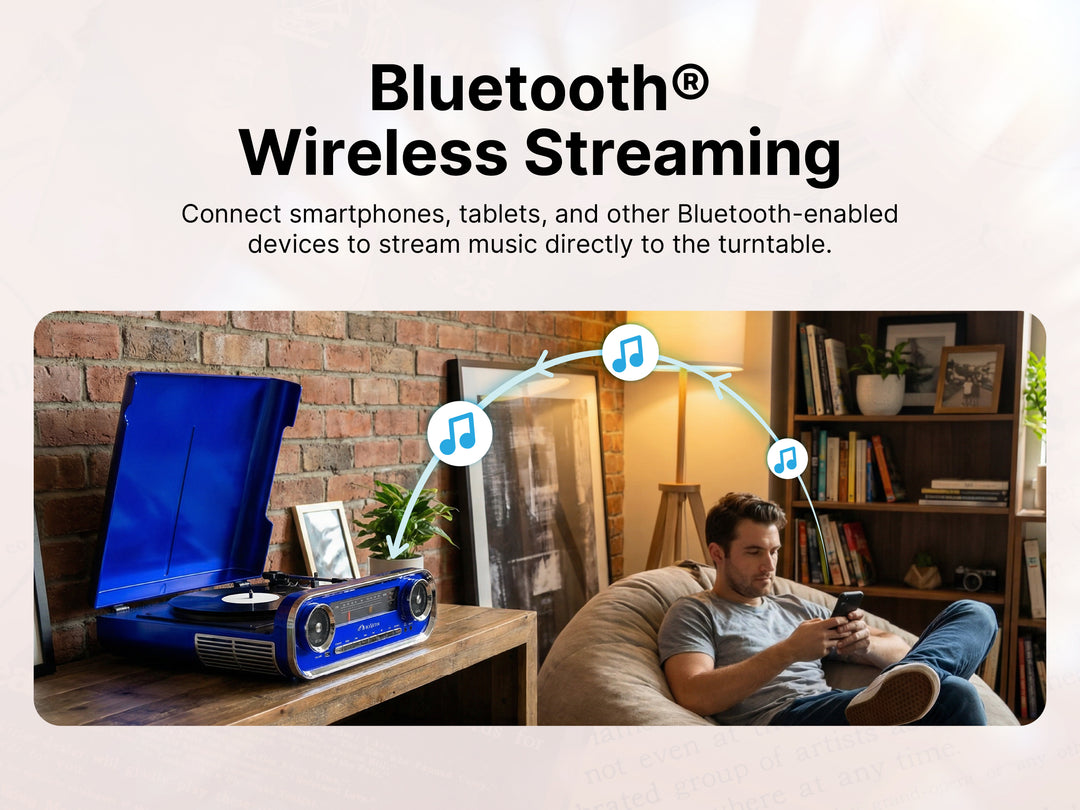 Woodward 7-in-1 Turntable Music Center with AudioStream™
