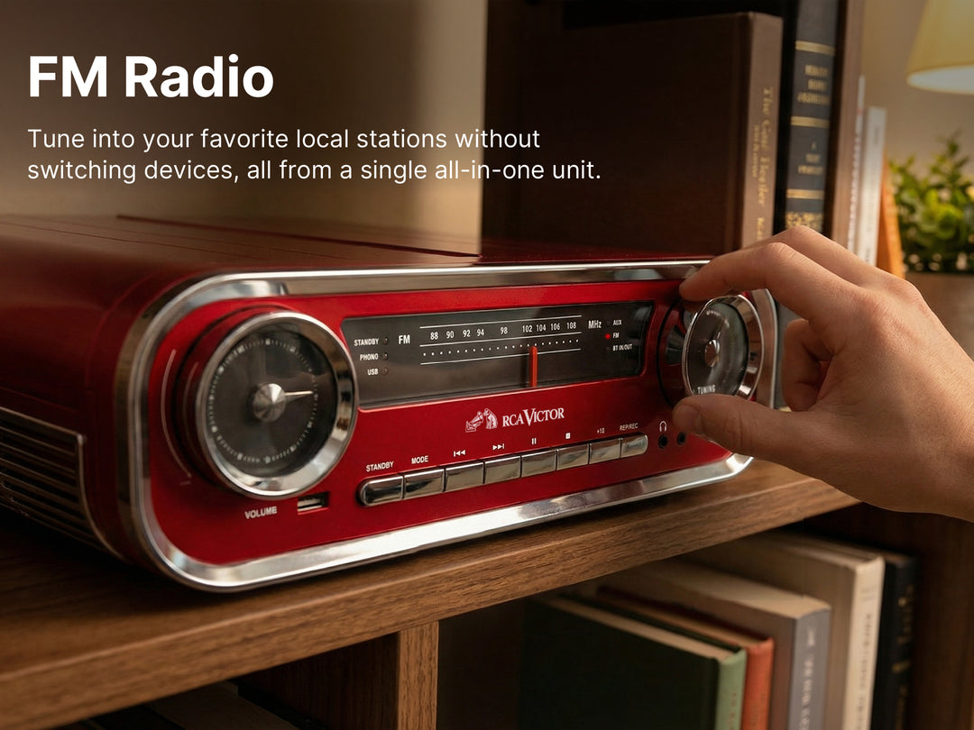 Woodward 7-in-1 Turntable Music Center with AudioStream™