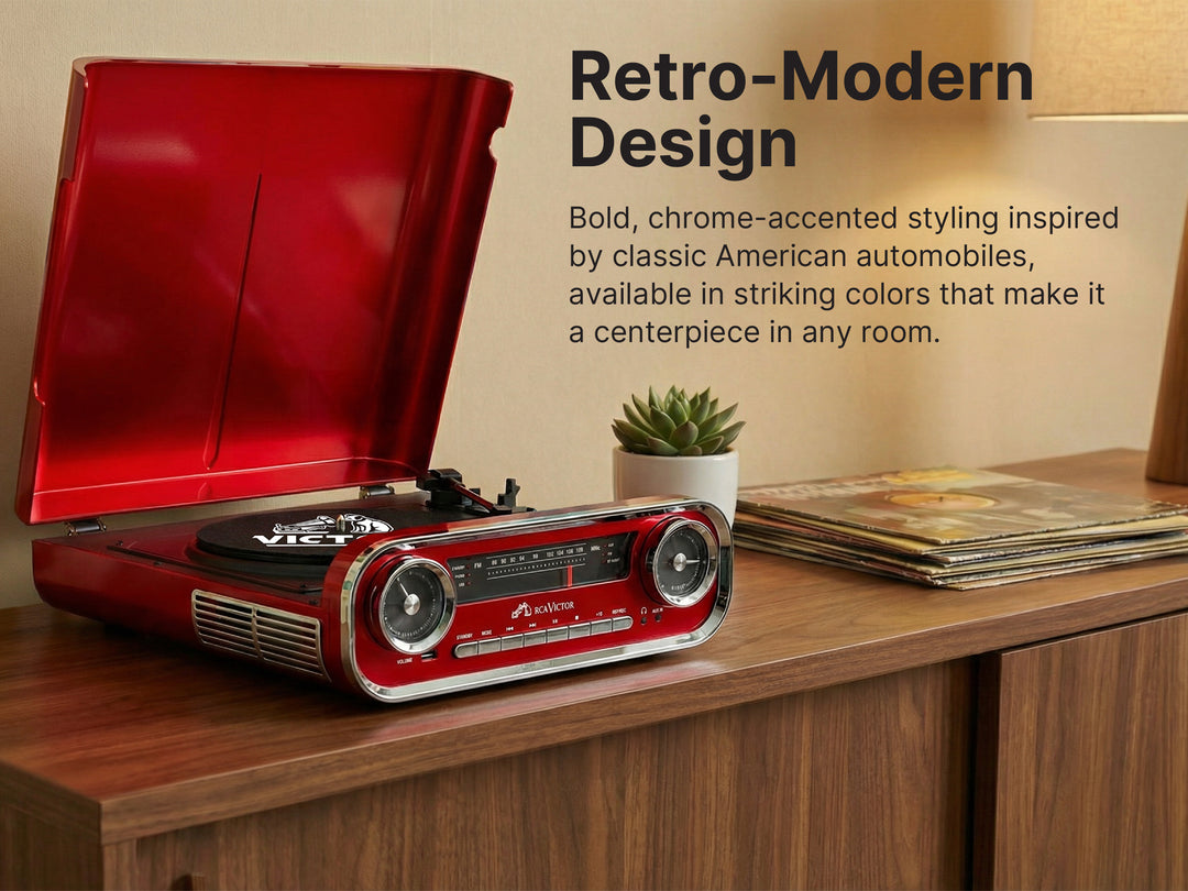 Woodward 7-in-1 Turntable Music Center with AudioStream™