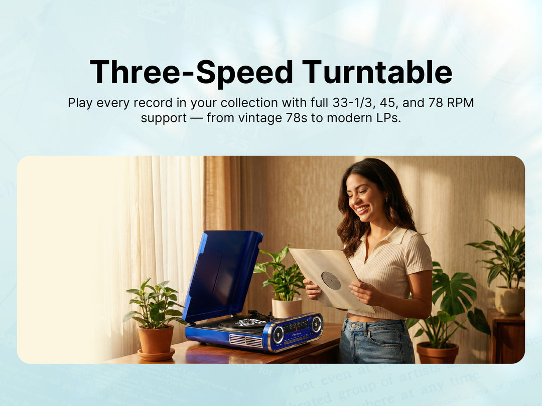 Woodward 7-in-1 Turntable Music Center with AudioStream™