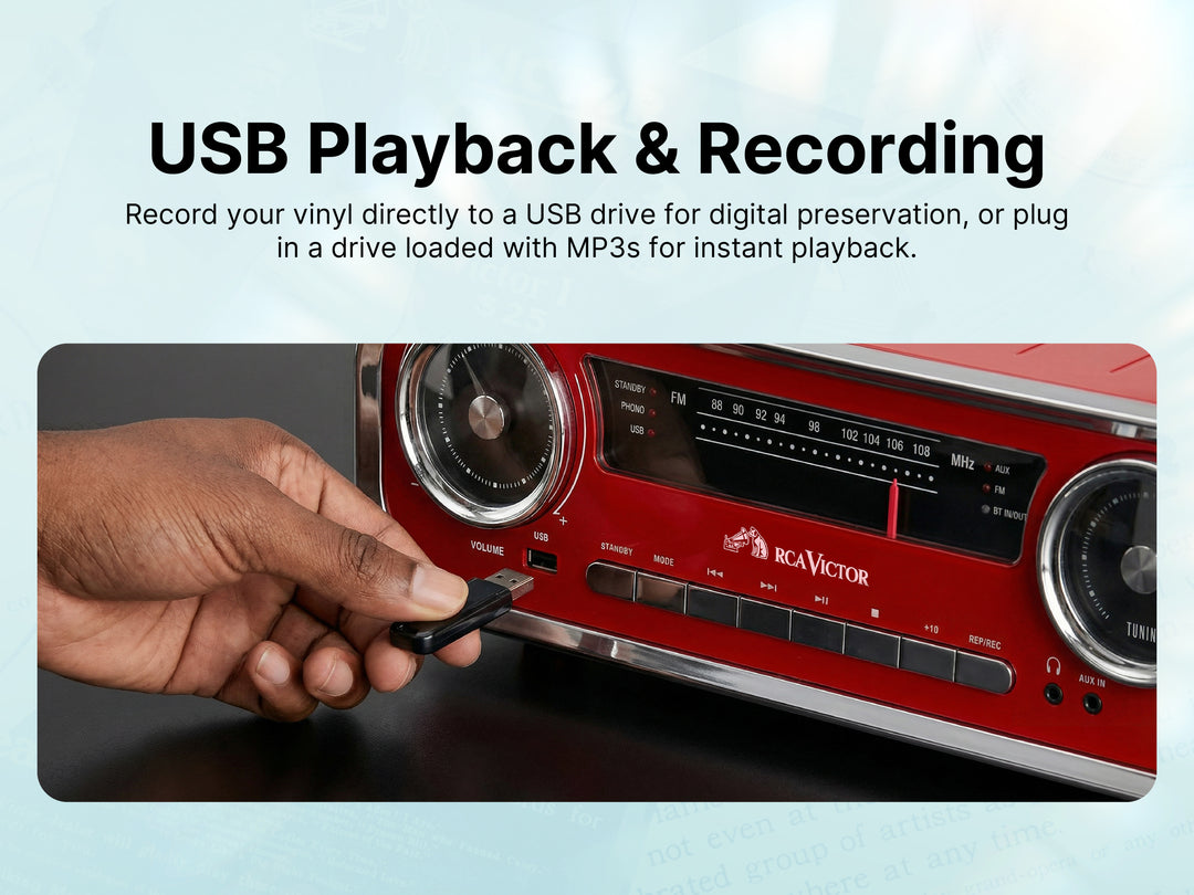 Woodward 7-in-1 Turntable Music Center with AudioStream™