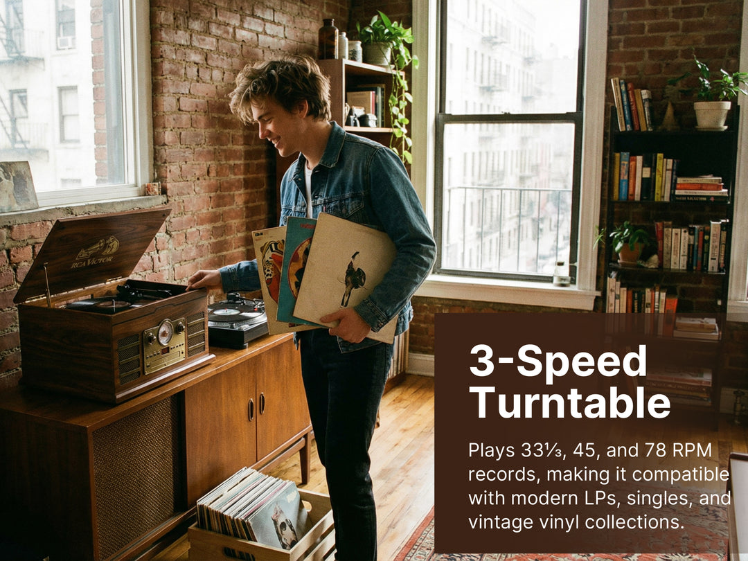 Roxbury 8-in-1 Turntable Music Center with AudioStream™