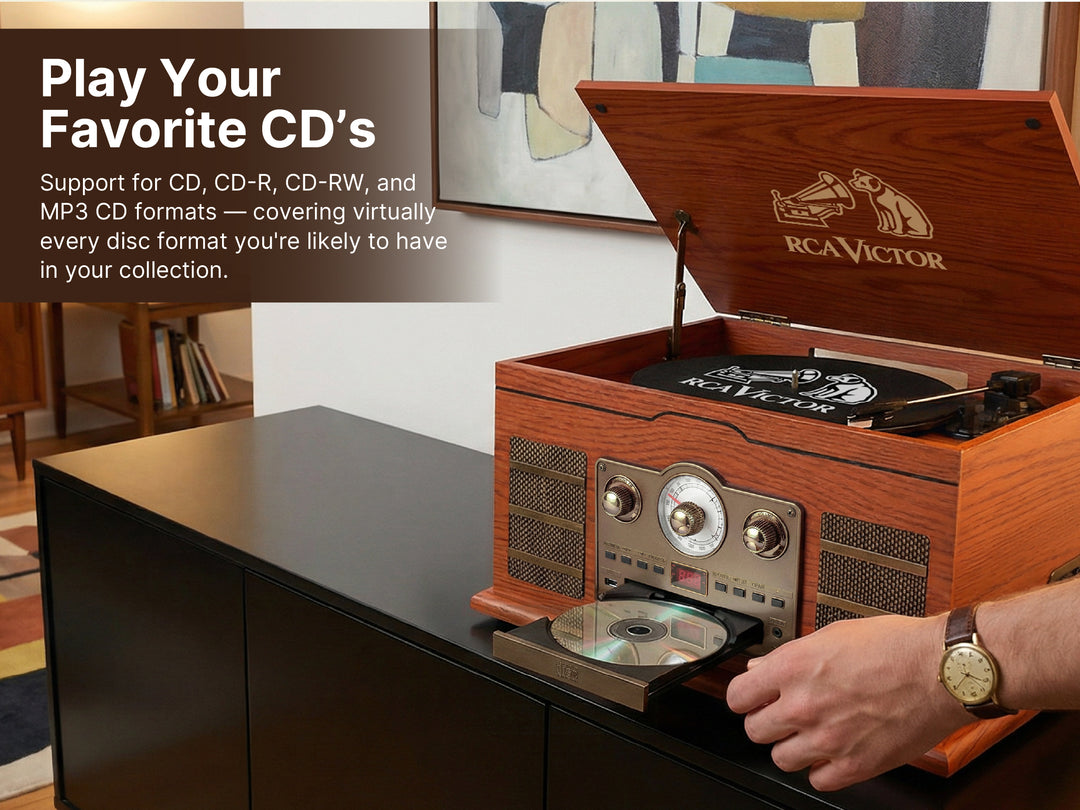 Roxbury 8-in-1 Turntable Music Center with AudioStream™