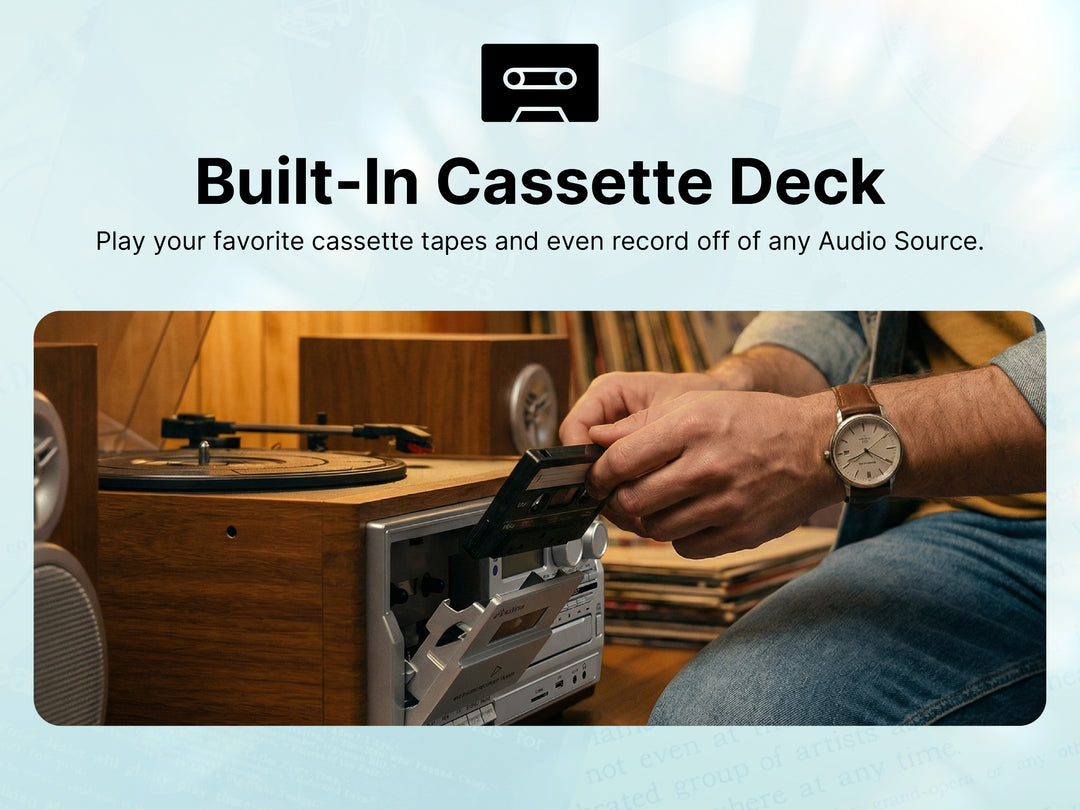 Wells 8-in-One Turntable Music Center with AudioStream™