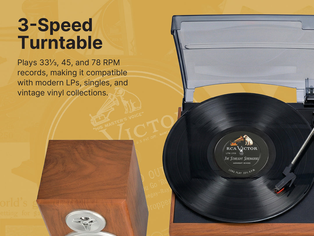 Wells 8-in-One Turntable Music Center with AudioStream™
