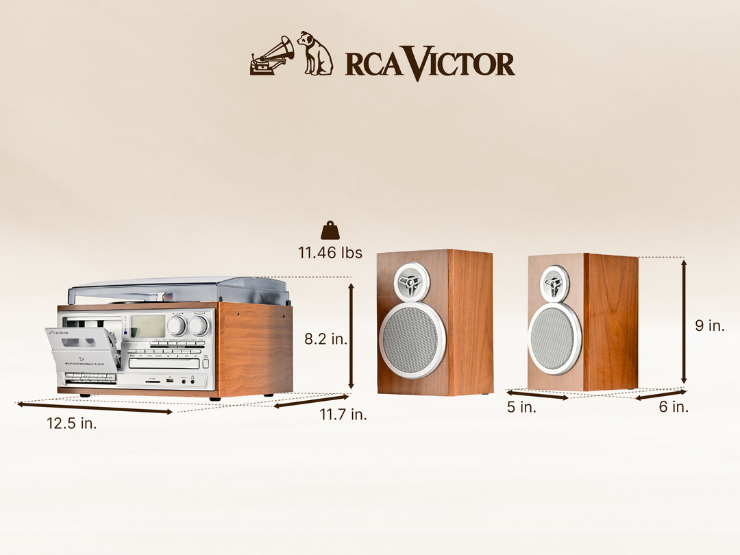 Wells 8-in-One Turntable Music Center with AudioStream™