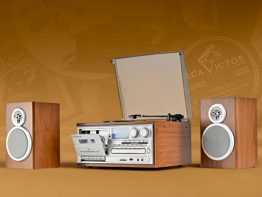 Wells 8-in-One Turntable Music Center with AudioStream™