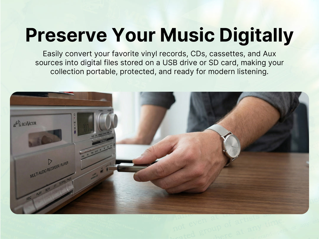Wells 8-in-One Turntable Music Center with AudioStream™