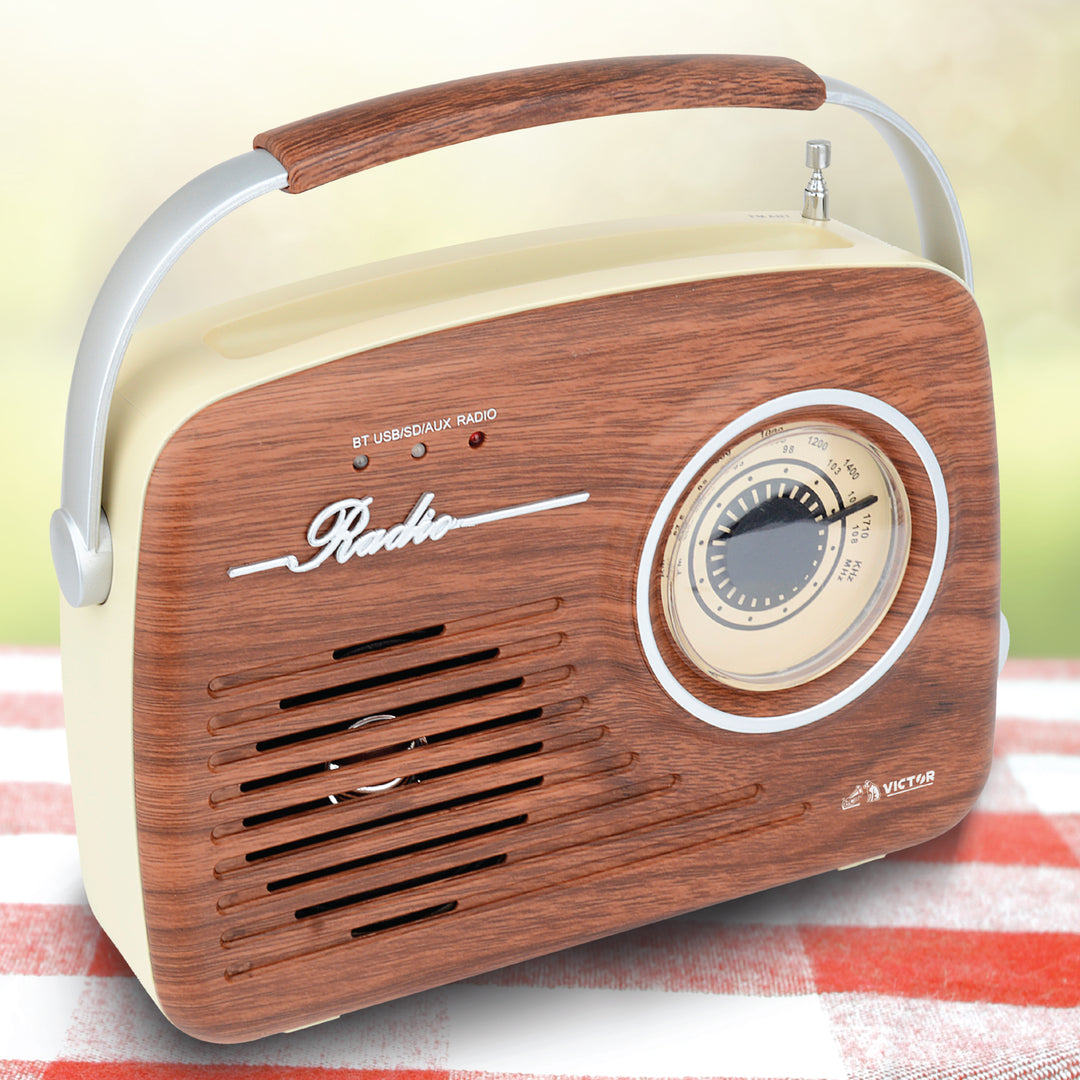 Portable Retro Radio with Built-in Rechargeable Battery – victoraudio