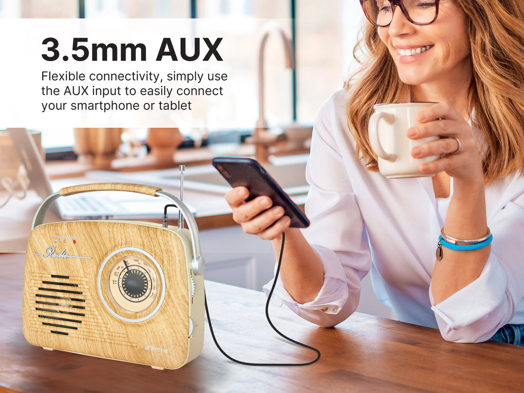 Portable Retro Radio 

with Built-in Rechargeable Battery