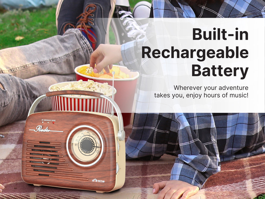 Portable Retro Radio 

with Built-in Rechargeable Battery