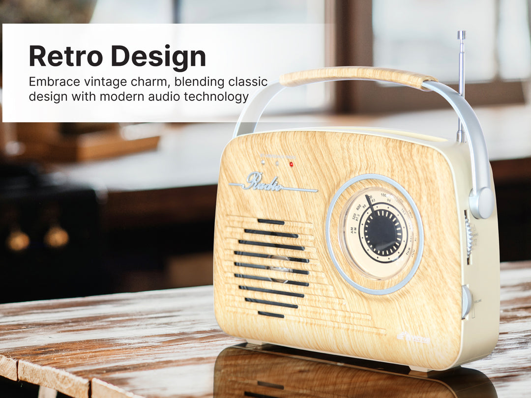 VICTOR　FMーAM　STEREO SOUND SYSTEM Portable Retro Radio with Built-in Rechargeable Battery – victoraudio