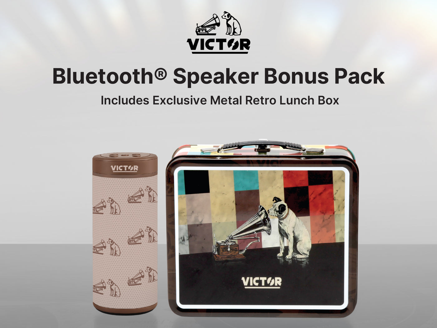 Bluetooth<sup>®</sup> Speaker Bonus Pack Includes Exclusive Metal Retro Lunch Box