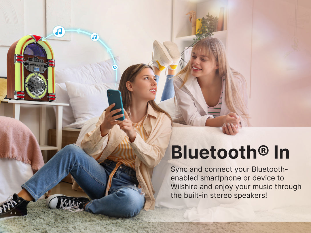 WILSHIRE 

Desktop Bluetooth® Jukebox with Multicolor LED Lighting