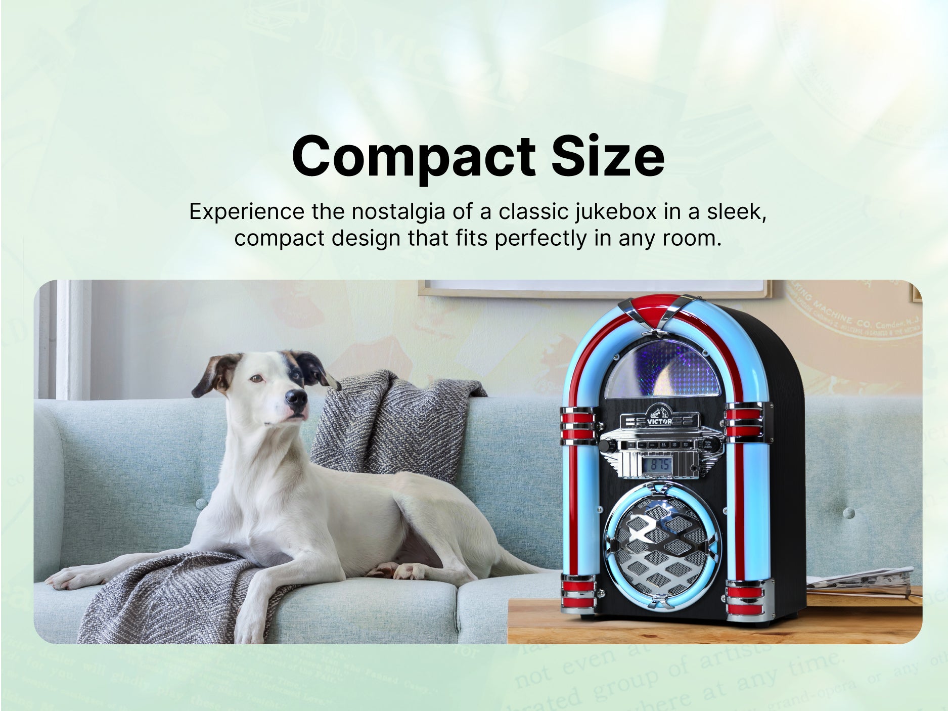 WILSHIRE Desktop Bluetooth® Jukebox with Multicolor LED Lighting