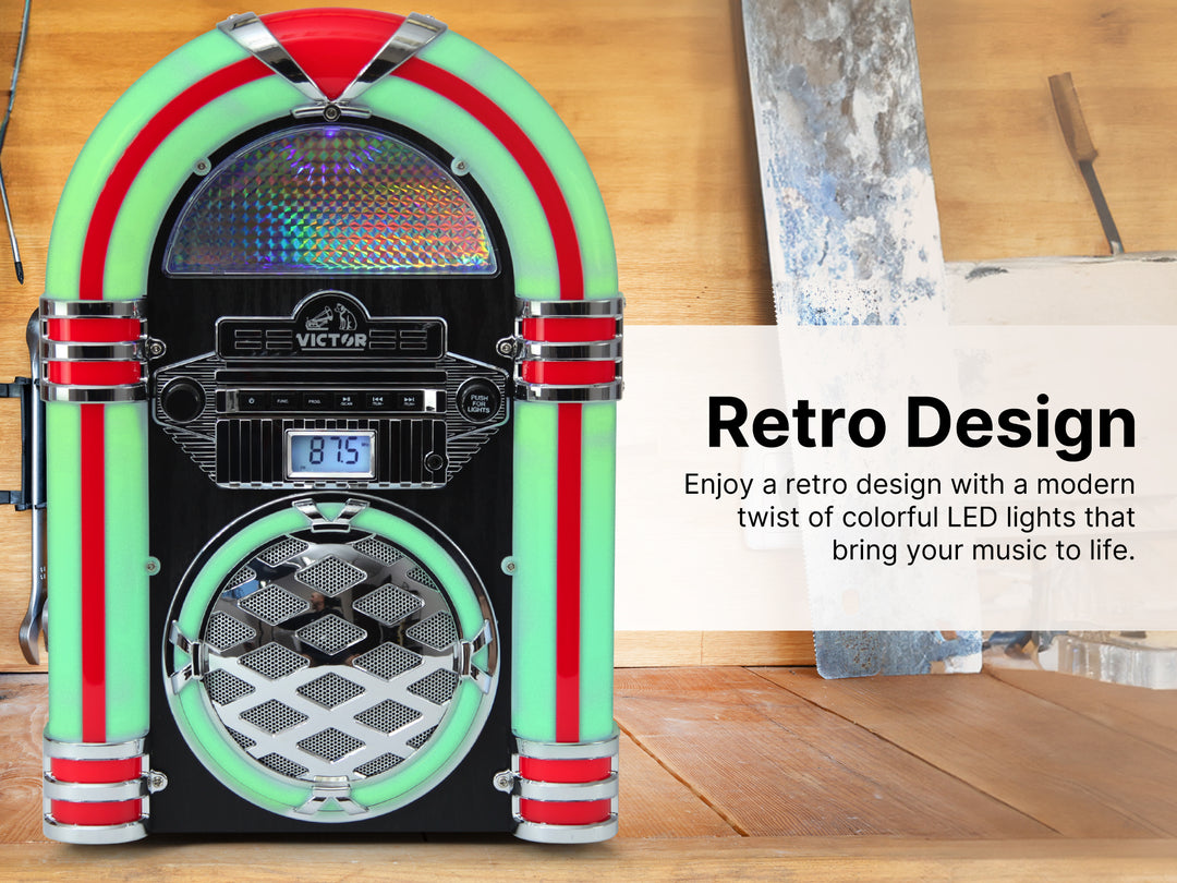 WILSHIRE 

Desktop Bluetooth® Jukebox with Multicolor LED Lighting