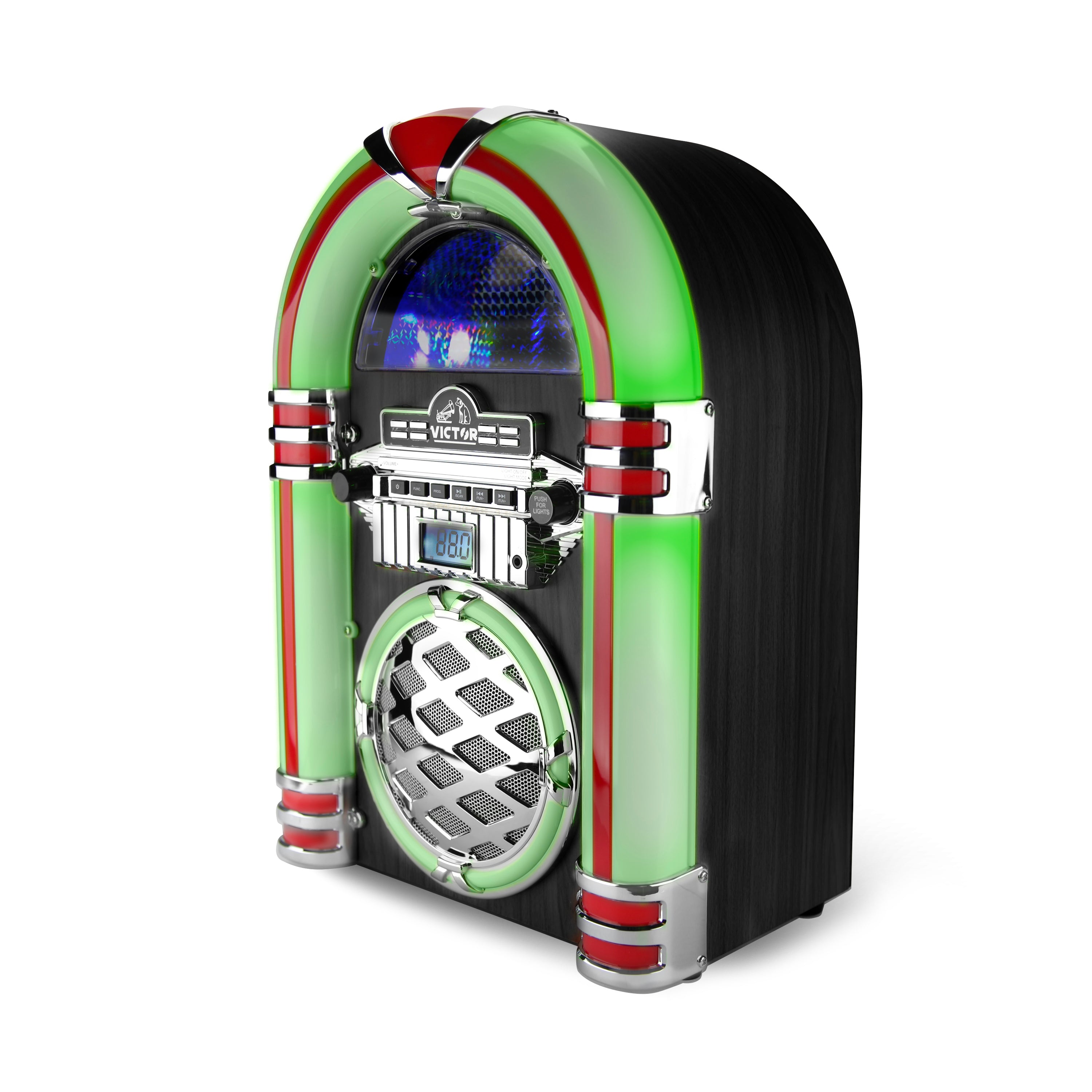 WILSHIRE Desktop Bluetooth® Jukebox with Multicolor LED Lighting