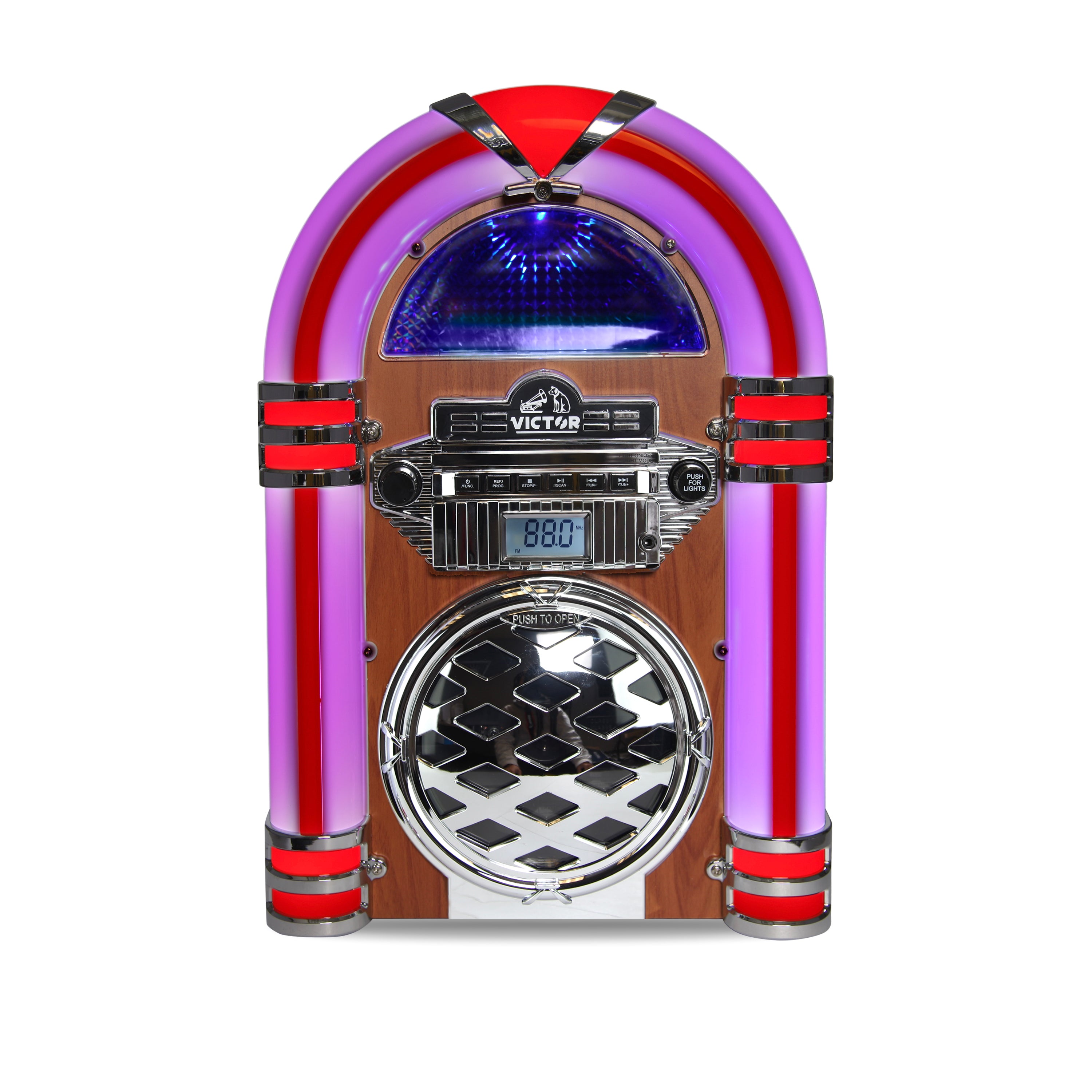 BROADWAY Desktop Bluetooth® Jukebox with Multicolor LED Lighting