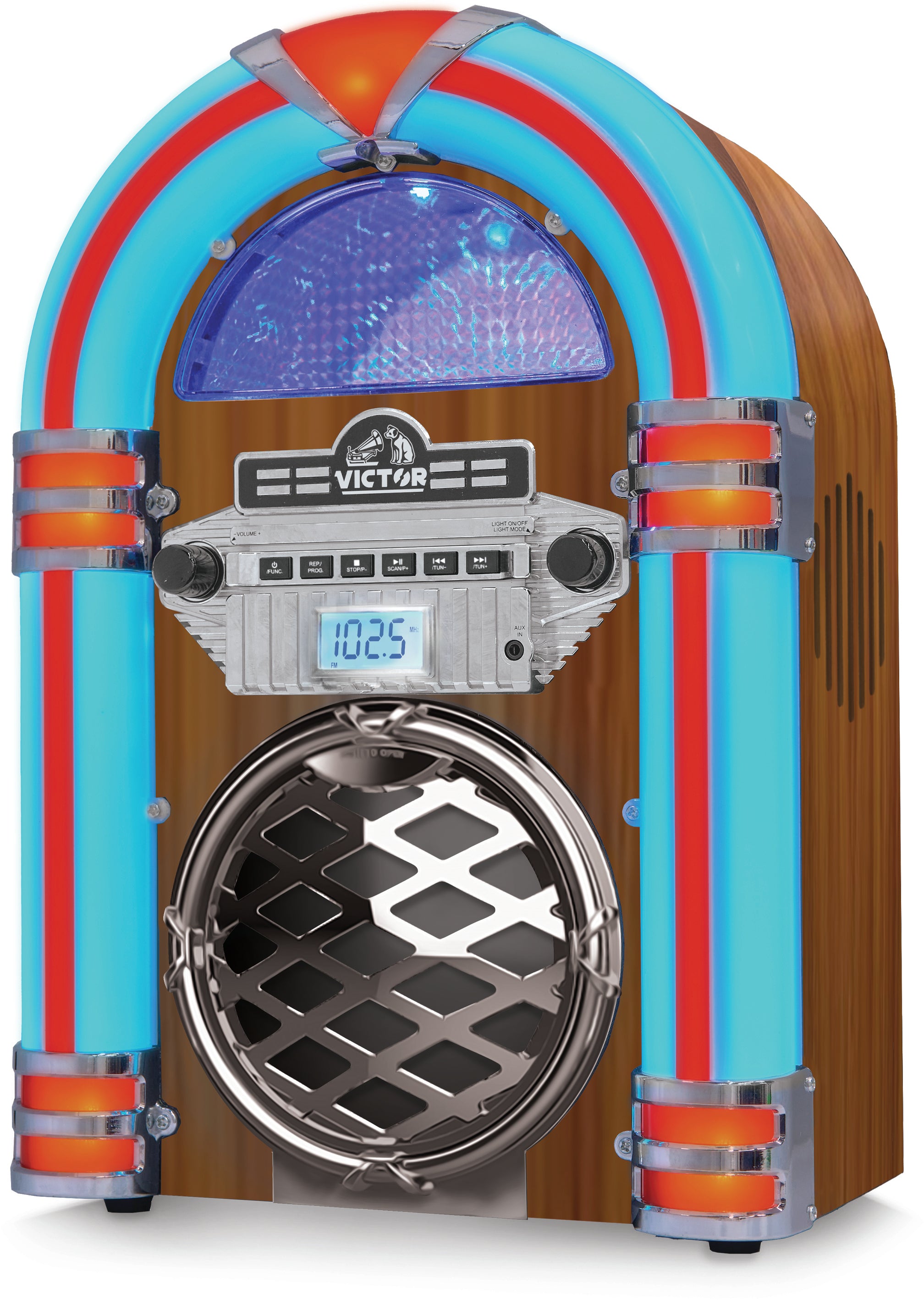 BROADWAY Desktop Bluetooth® Jukebox with Multicolor LED Lighting