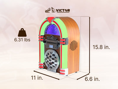 BROADWAY Desktop Bluetooth® Jukebox with Multicolor LED Lighting ...