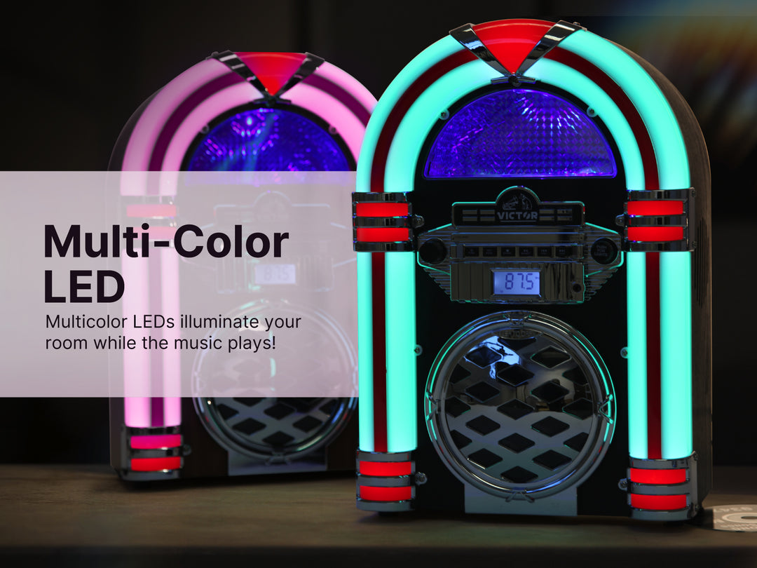 BROADWAY

Desktop Bluetooth® Jukebox with Multicolor LED Lighting
