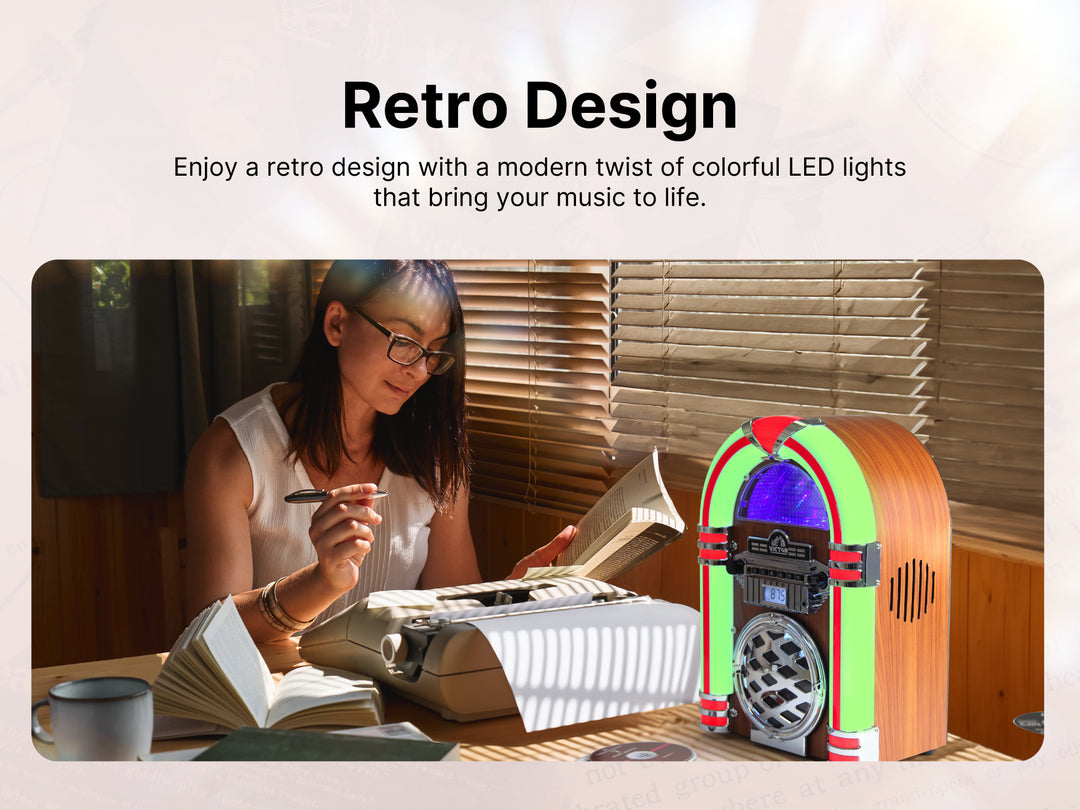 BROADWAY

Desktop Bluetooth® Jukebox with Multicolor LED Lighting