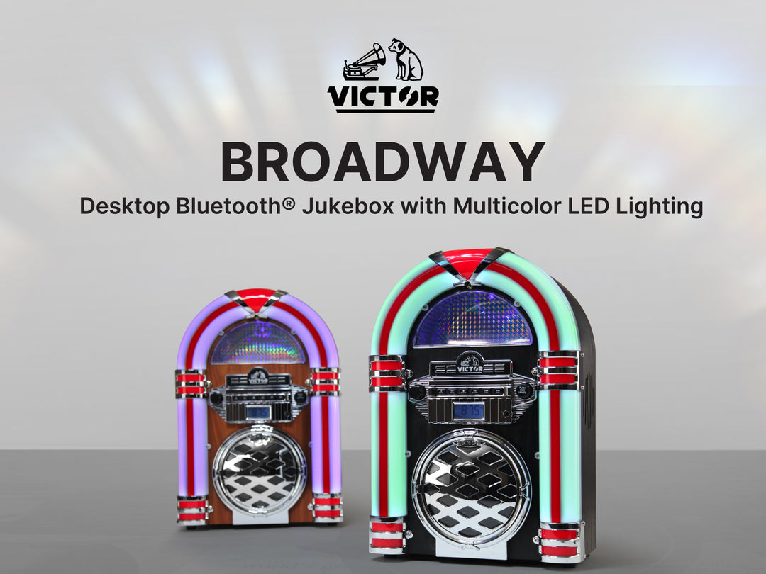 BROADWAY Desktop Bluetooth® Jukebox with Multicolor LED Lighting