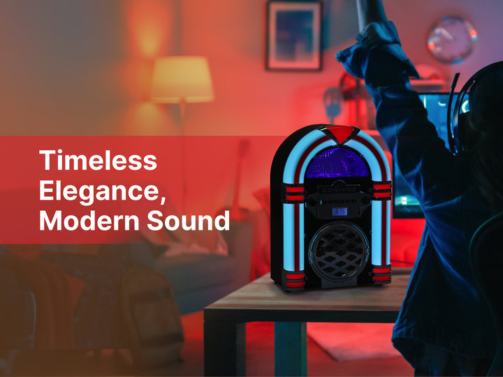 BROADWAY Desktop Bluetooth® Jukebox with Multicolor LED Lighting