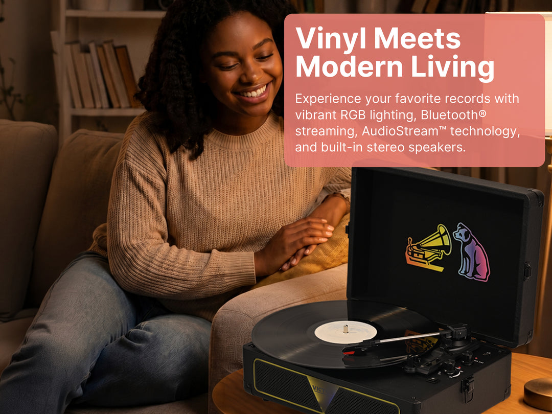 Metro Vibe Turntable with AudioStream™ & RGB Lighting
