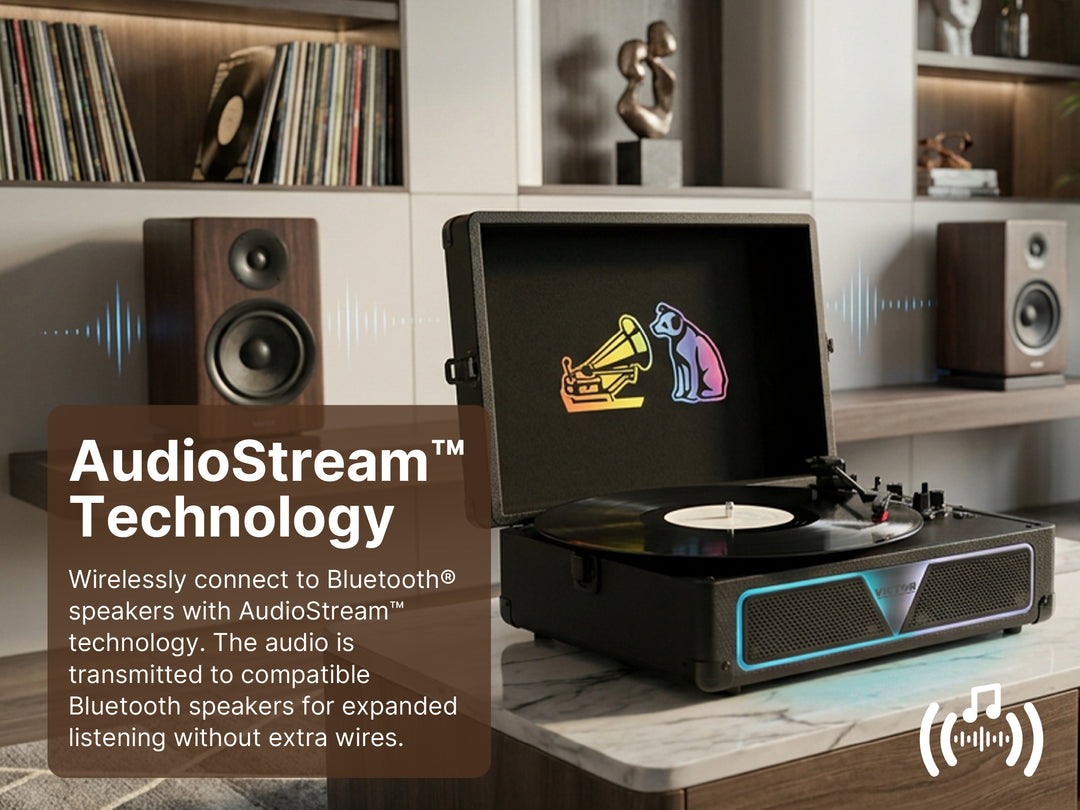 Metro Vibe Turntable with AudioStream™ & RGB Lighting