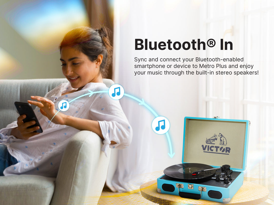 Metro Plus
Portable Dual Bluetooth® Suitcase Turntable
