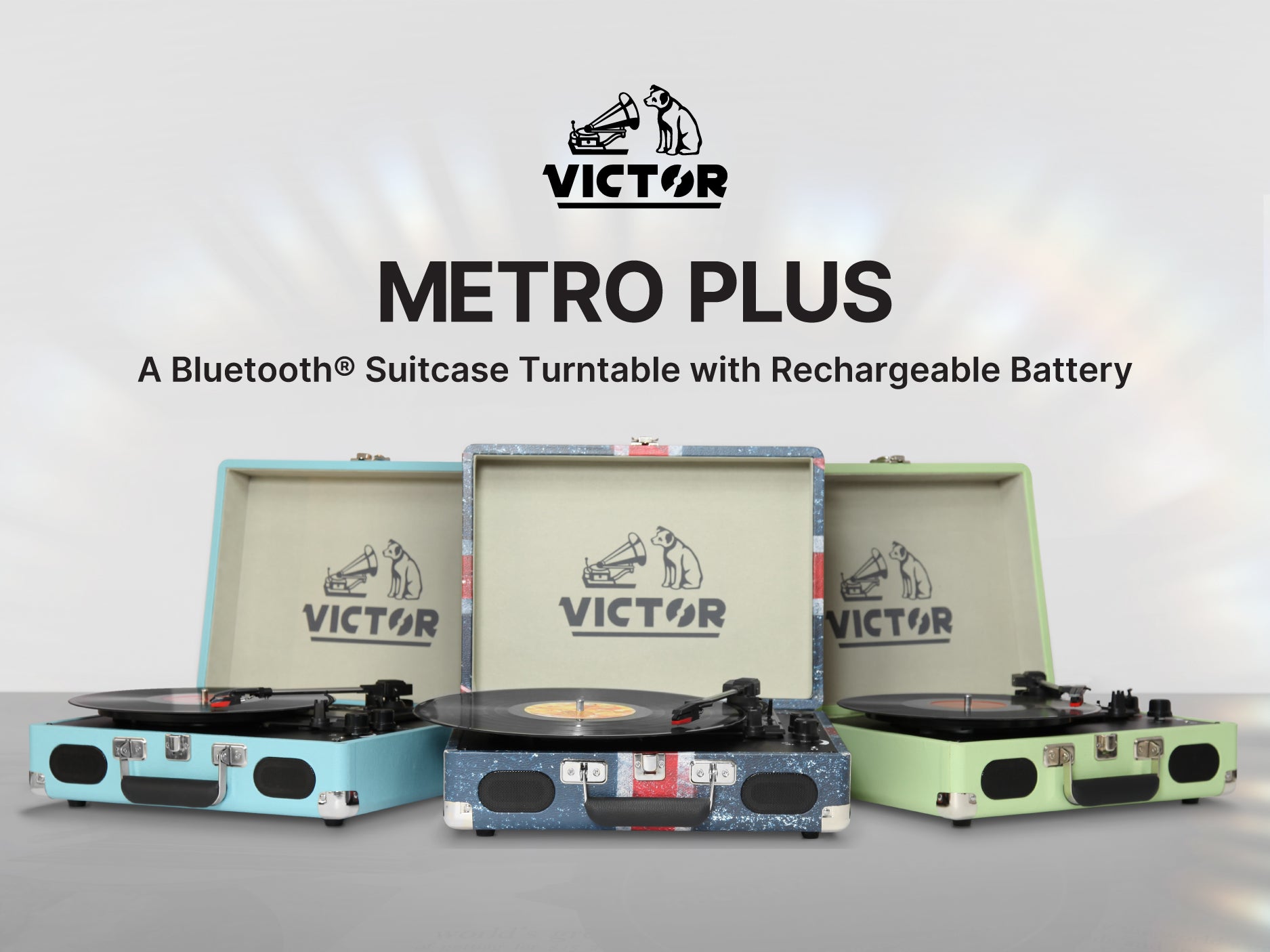 Metro Plus Portable Dual Bluetooth® Suitcase Turntable – victoraudio