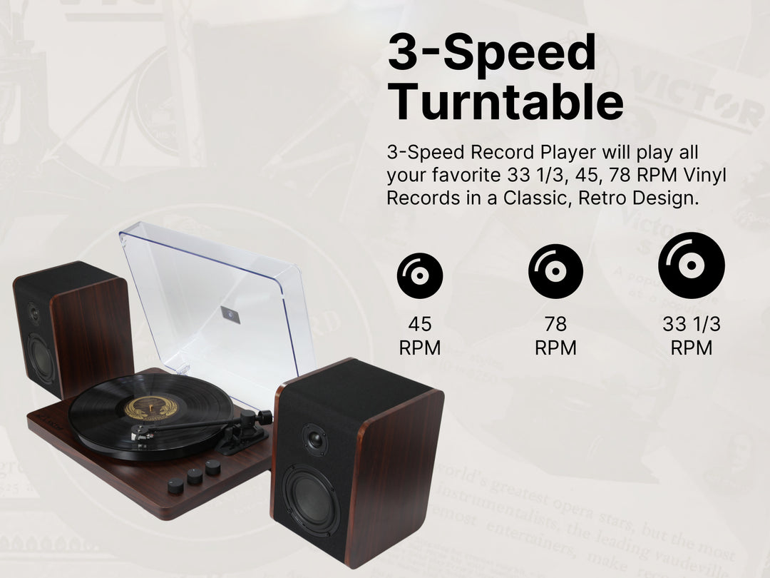 Lincoln 
Record Player with Stereo Speakers