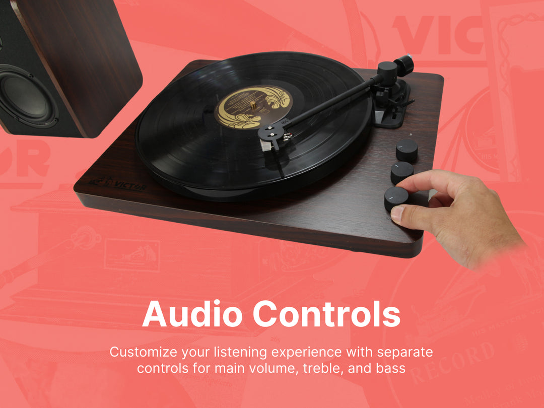 Lincoln 
Record Player with Stereo Speakers