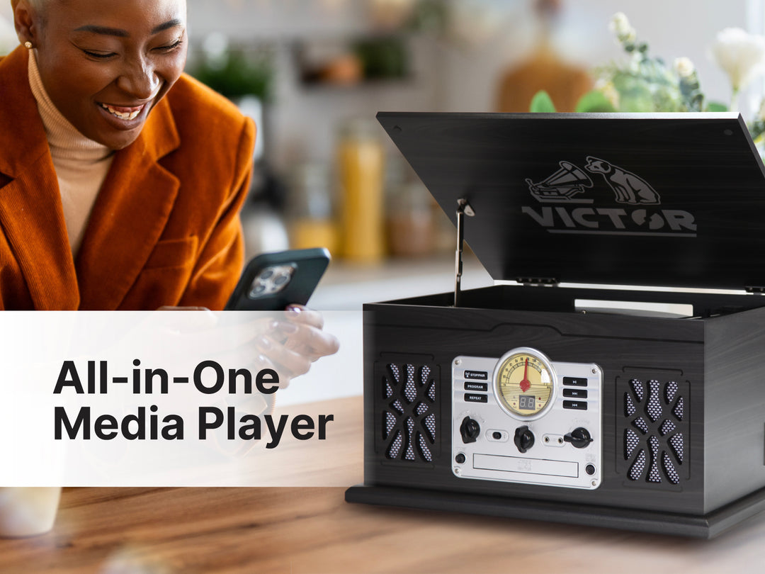State
7-in-1 Wood Music Center