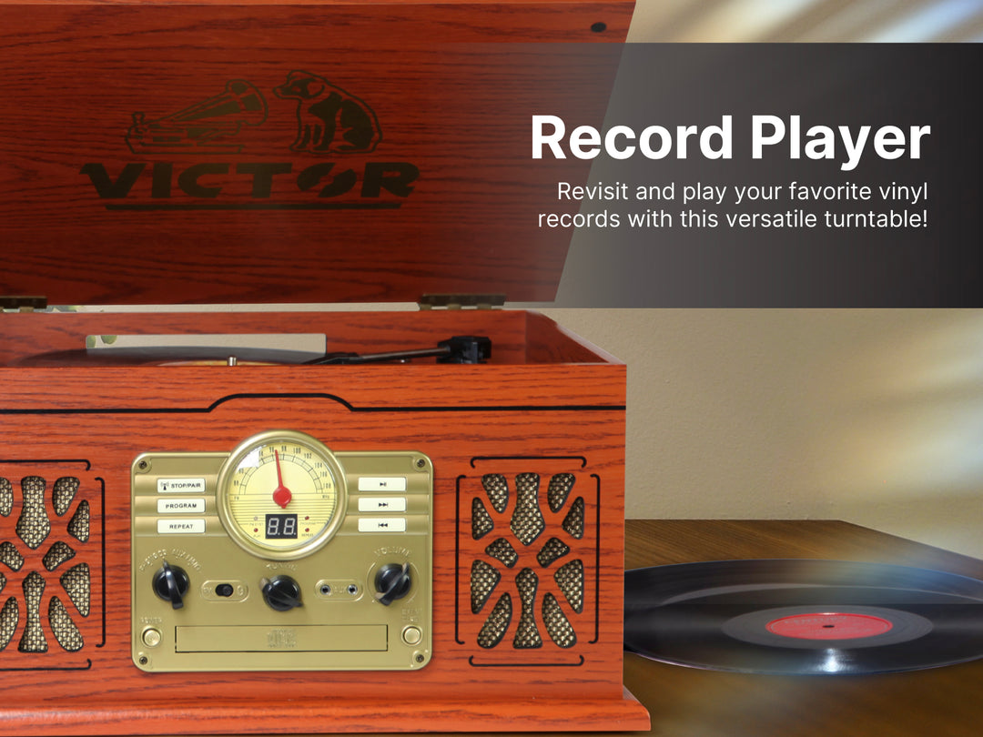 State
7-in-1 Wood Music Center