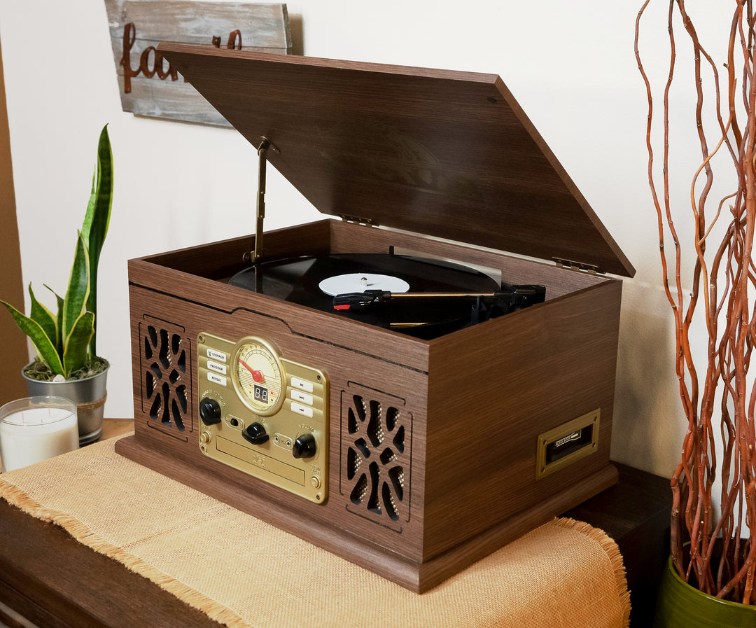 State
7-in-1 Wood Music Center